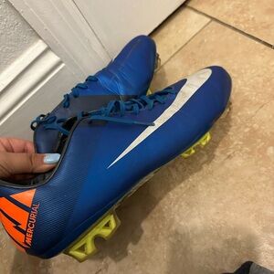Nike Rare Mercurial Vapor VII FG Blue Rare Professional Soccer Cleats Carbon